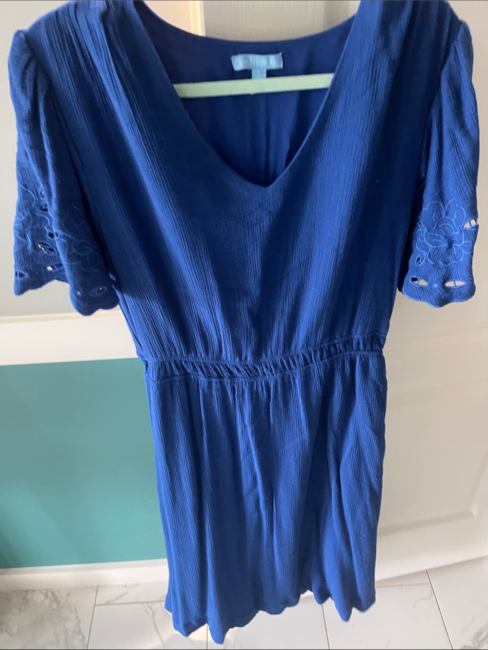 Draper James Royal Blue V-Neck Short Sleeve Dress
